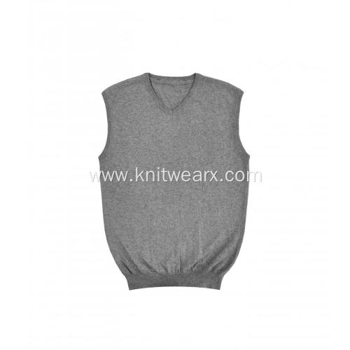 Men's Knitted Essential V-neck Cotton Cashmere Vest